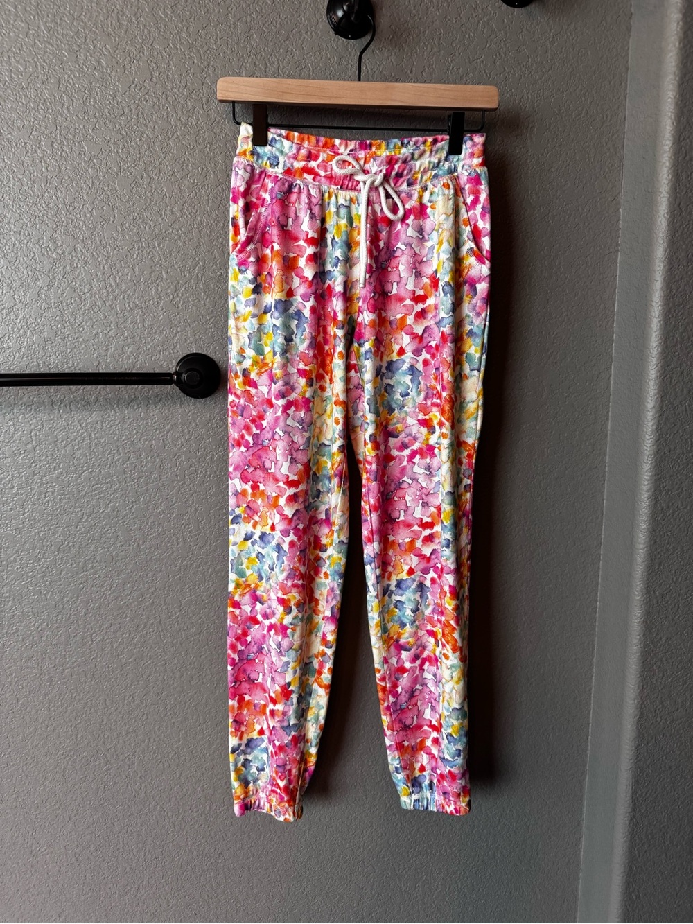 P.J. Salvage Lounge Multi Floral Watercolor Drawstring Joggers
